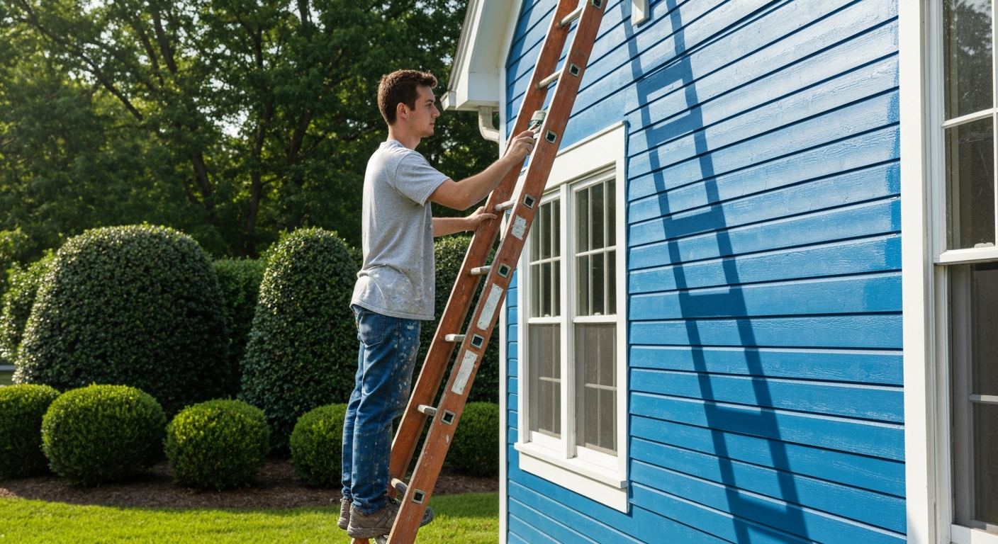 Peinture exterieure de maison a Sainte-Catherine