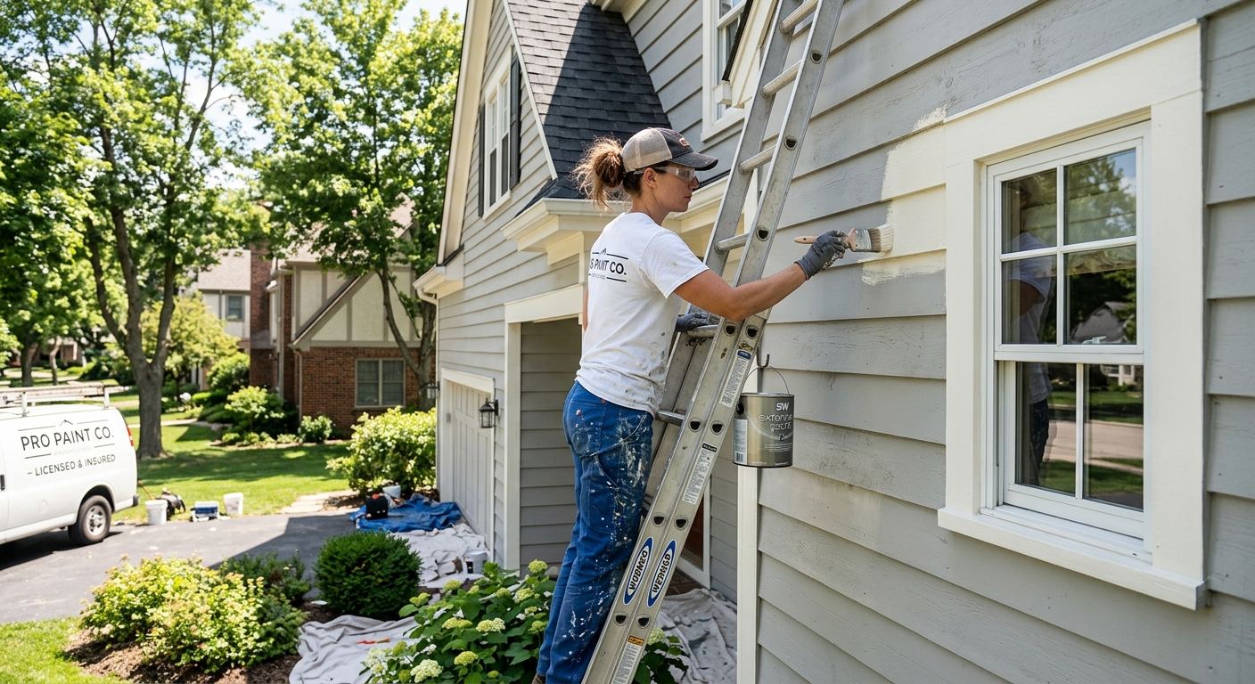 Peinture exterieure de maison a Mont-Saint-Hilaire